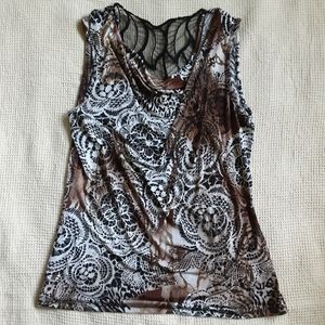 Dress Barn floral sleeveless top, M